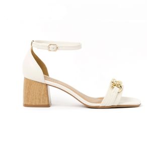 Sandália Corrente Salto Madeira - prego